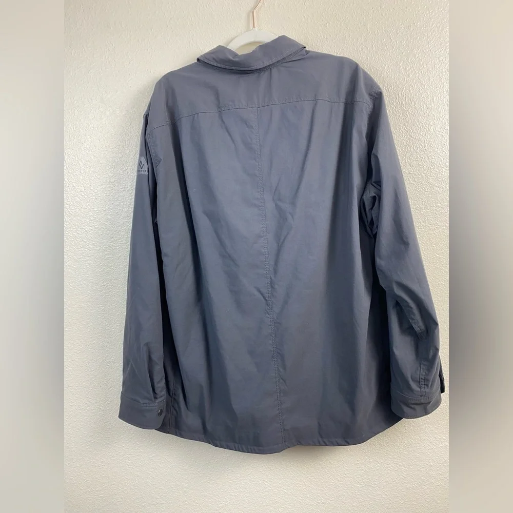 Eddie Bauer Travex Gray Nylon Spandex Outdoor hiking Fleece Lined Jacket Mens XL